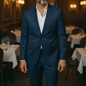 Gianelli Navy Blue Suit (40R / 34W) – Worn Once – FREE Express White Shirt Incl.